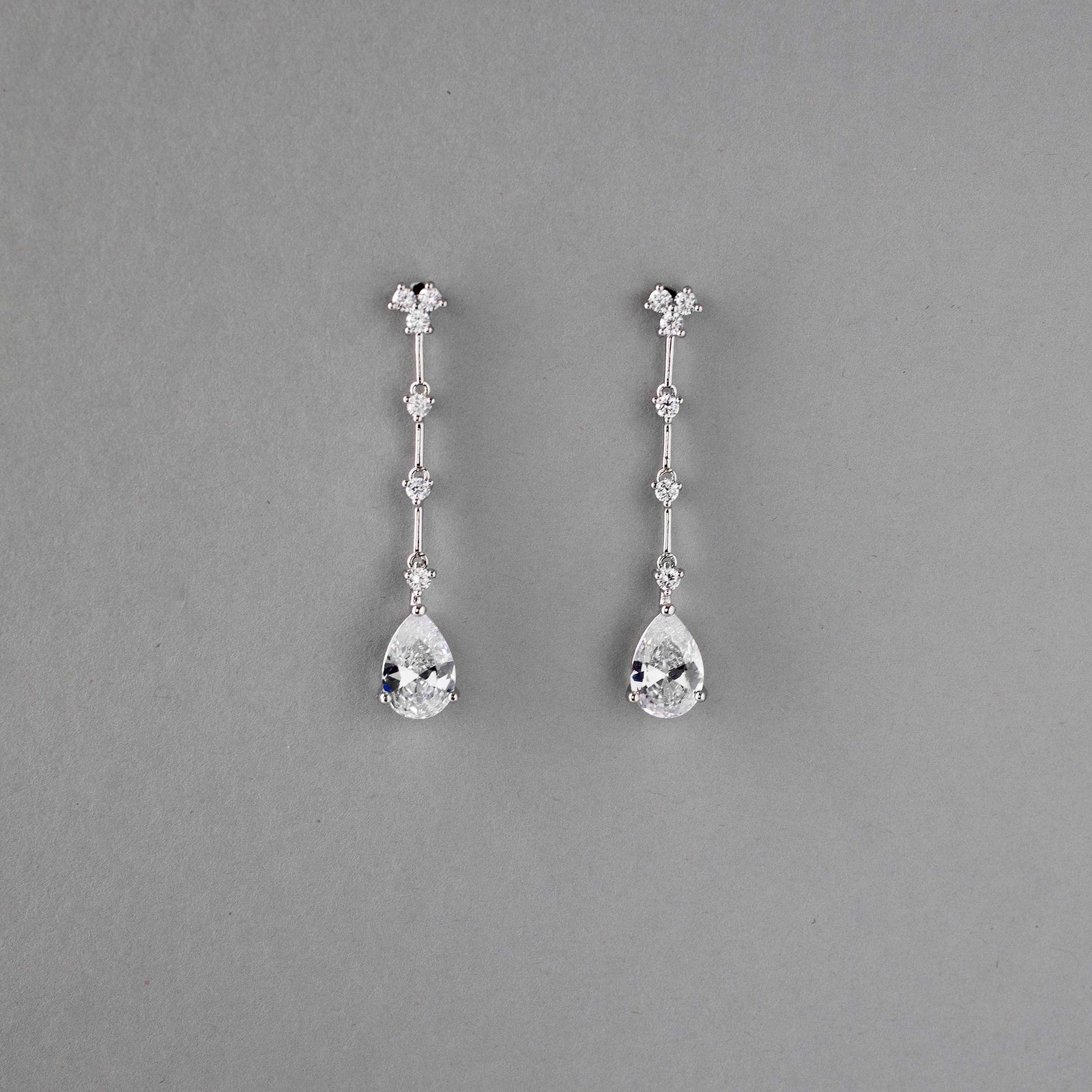 Minimalist Link Drop CZ Earrings
