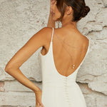 Simple Pearl Drops Dress Jewelry - Back Necklace - Cassandra Lynne