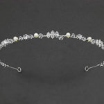 Dainty Bridal Headband of Pearls Crystal and Jewels - Cassandra Lynne