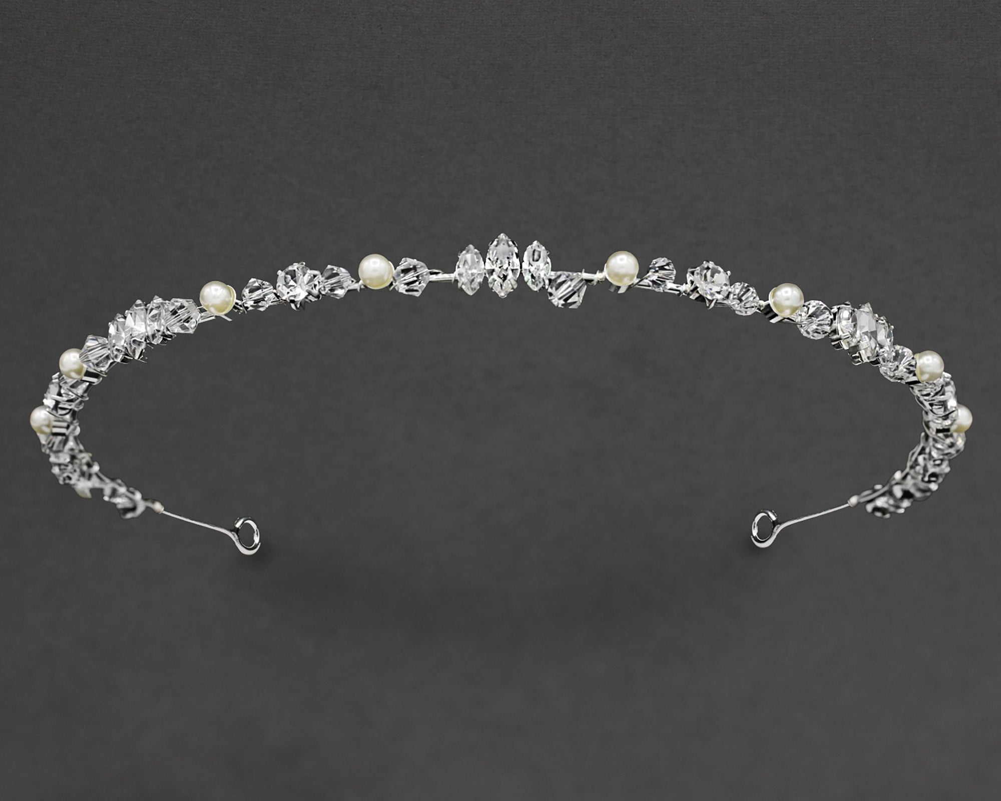 Dainty Bridal Headband of Pearls Crystal and Jewels - Cassandra Lynne