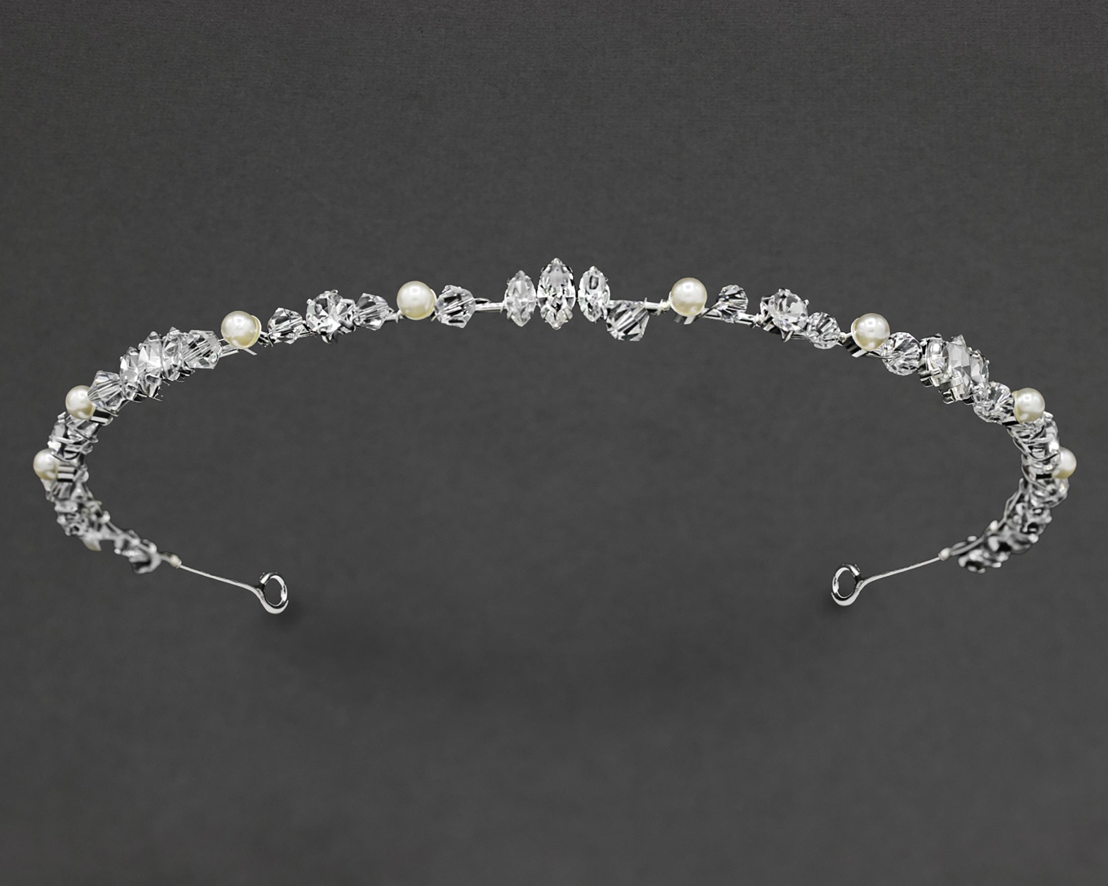 Dainty Bridal Headband of Pearls Crystal and Jewels - Cassandra Lynne