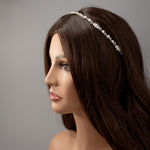 Dainty Bridal Headband of Pearls Crystal and Jewels - Cassandra Lynne