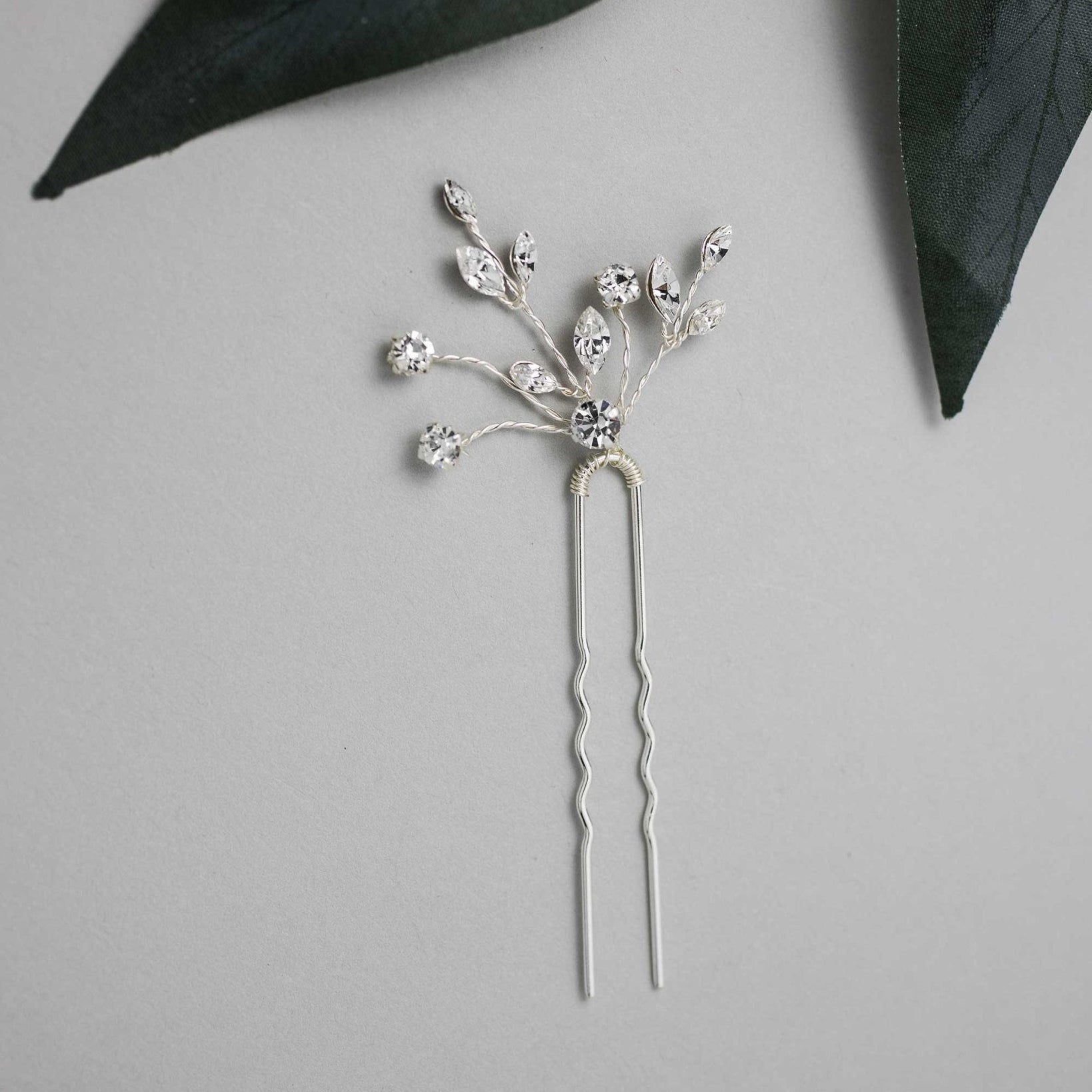 Simple Rhinestone Hair Pin for the Bride - Hair Pins - Cassandra Lynne