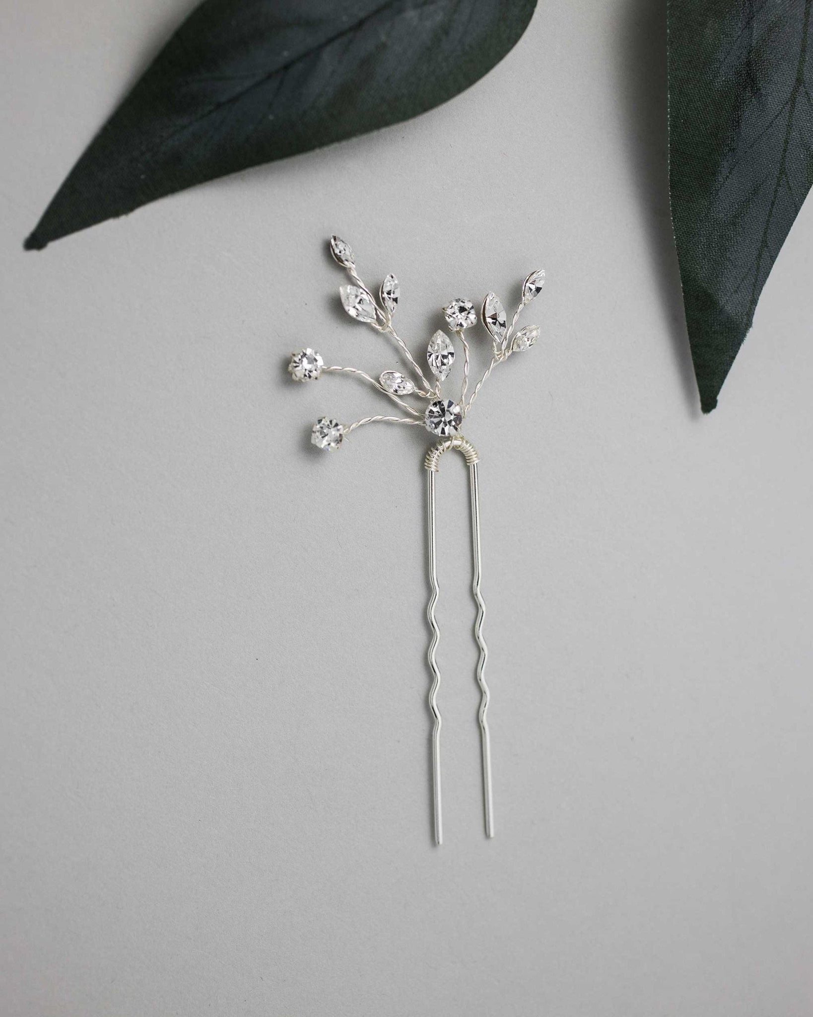 Simple Rhinestone Hair Pin for the Bride - Hair Pins - Cassandra Lynne
