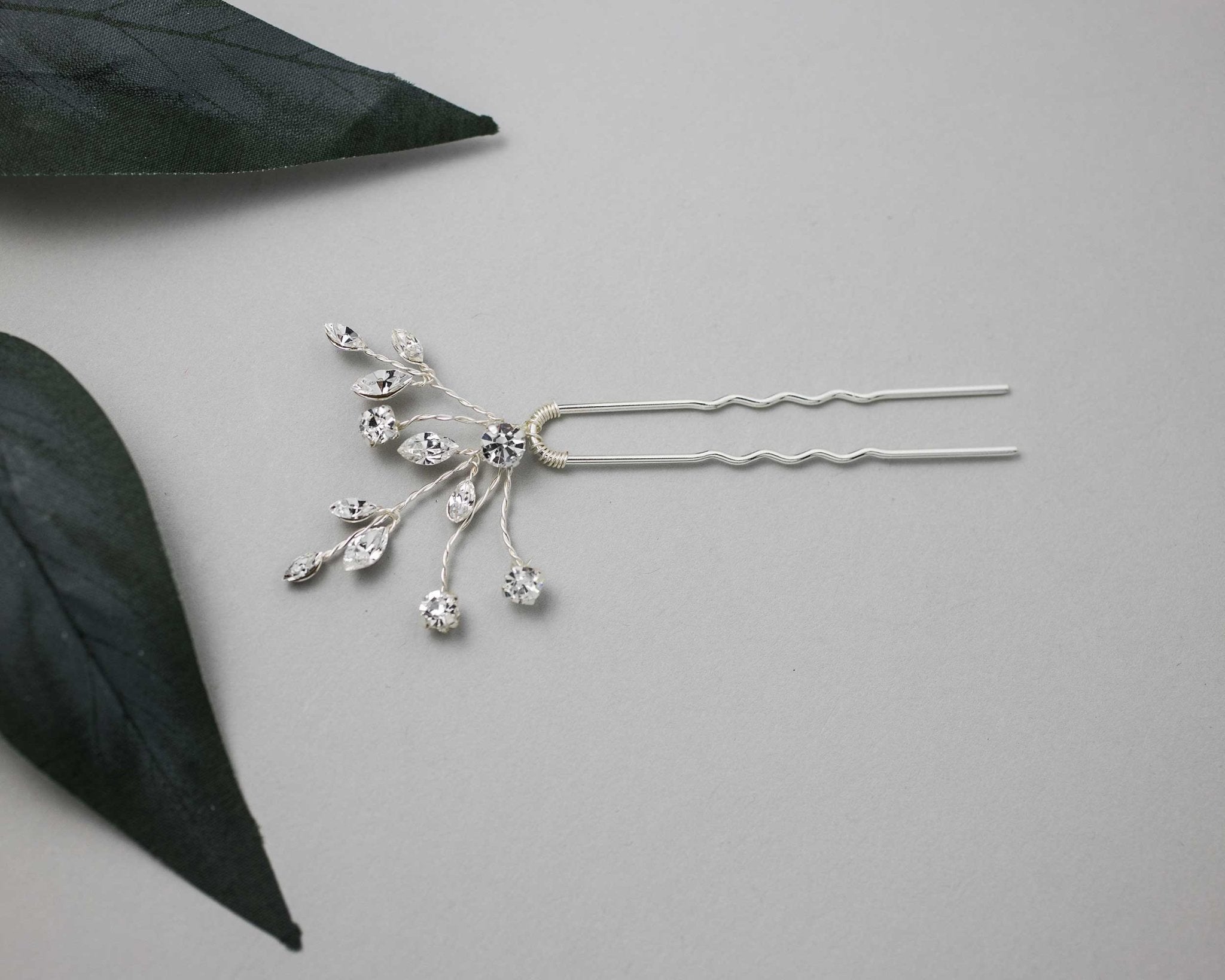 Simple Rhinestone Hair Pin for the Bride - Hair Pins - Cassandra Lynne