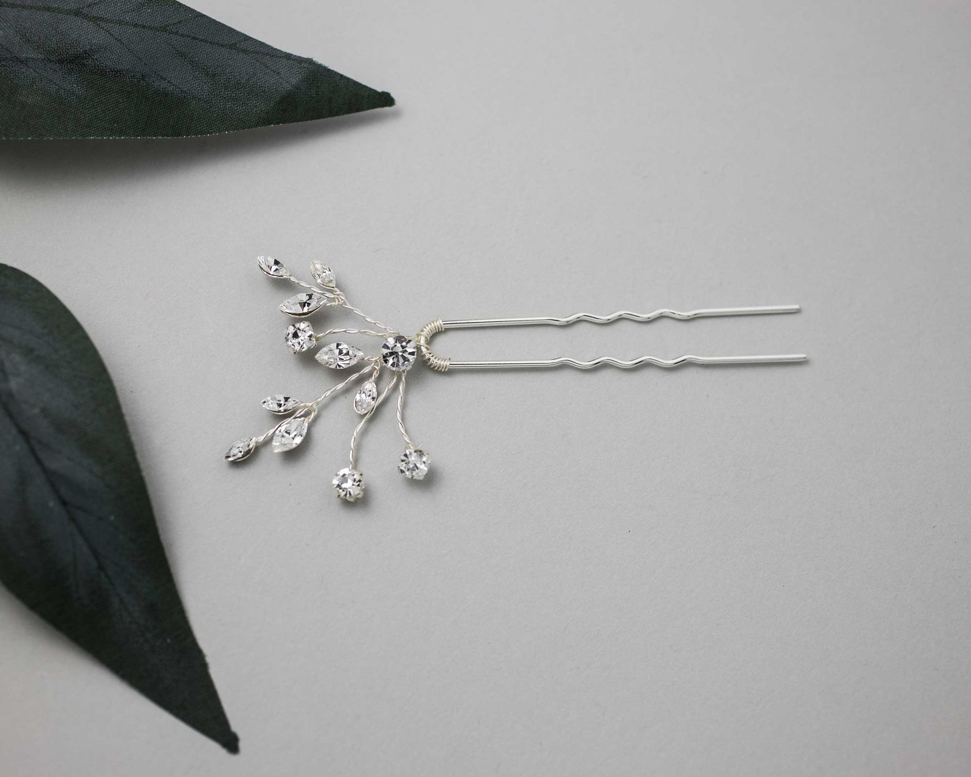 Simple Rhinestone Hair Pin for the Bride - Hair Pins - Cassandra Lynne