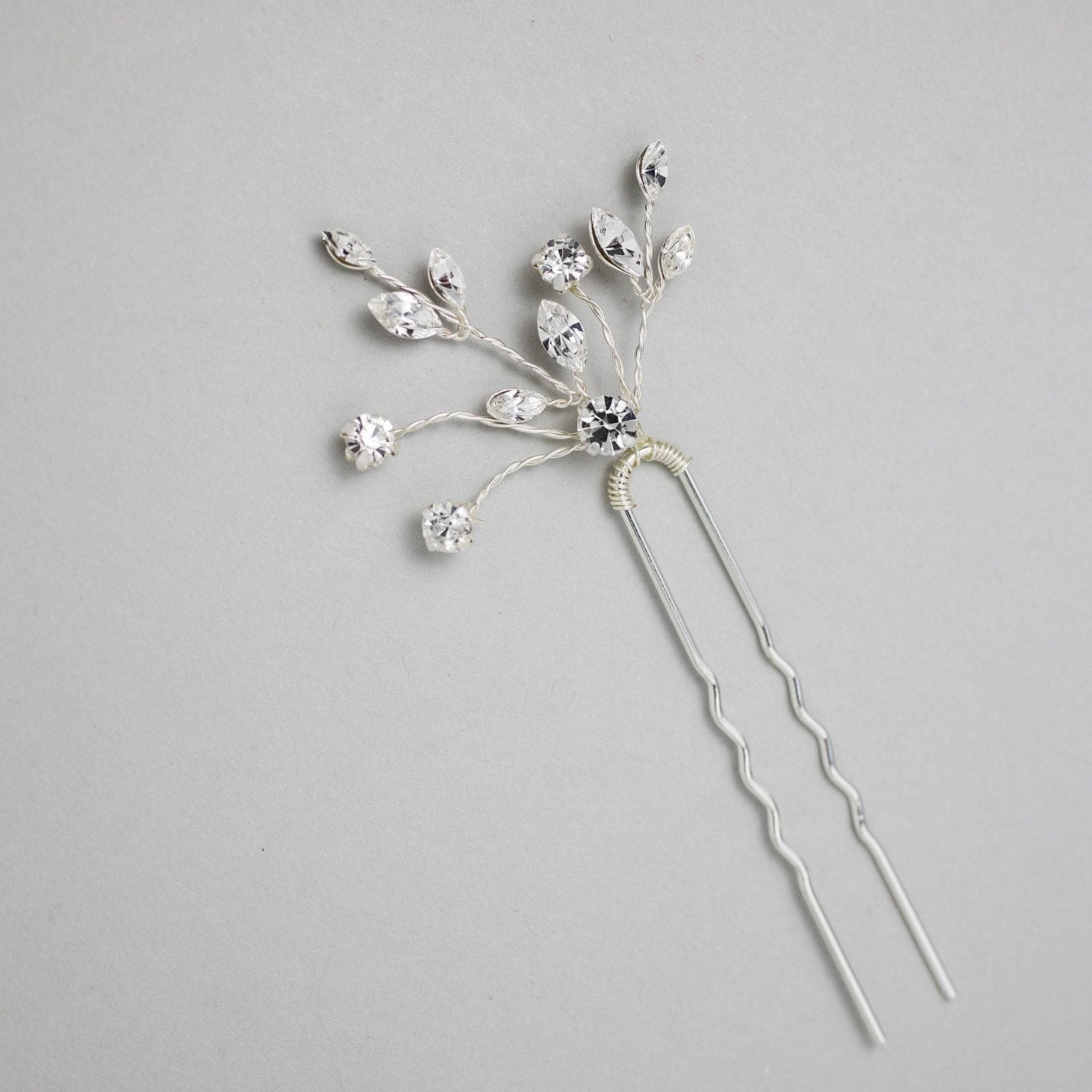 Simple Rhinestone Hair Pin for the Bride - Hair Pins - Cassandra Lynne