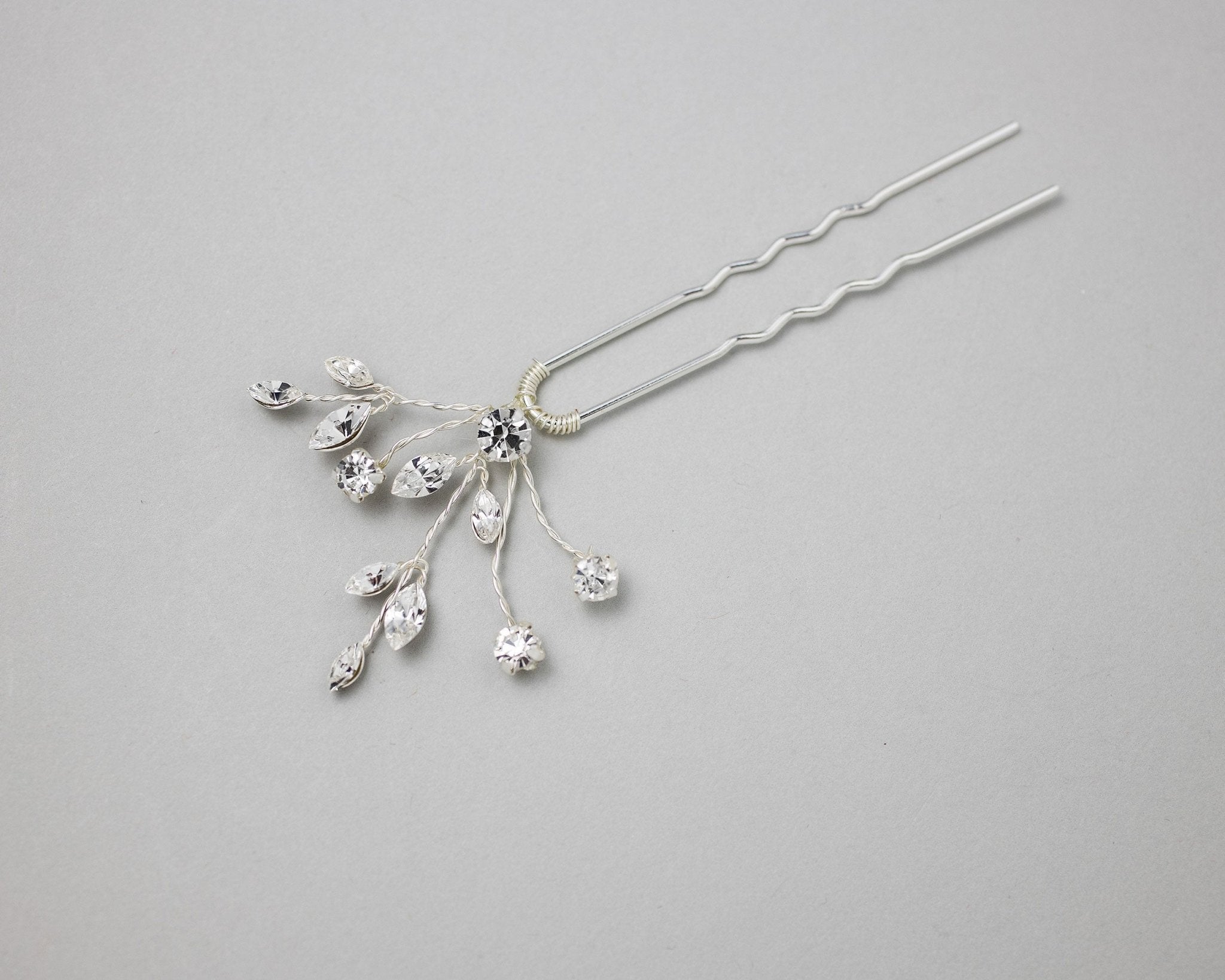 Simple Rhinestone Hair Pin for the Bride - Hair Pins - Cassandra Lynne