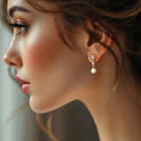 Simple Round Pearl Drop Earrings - Earrings - Cassandra Lynne