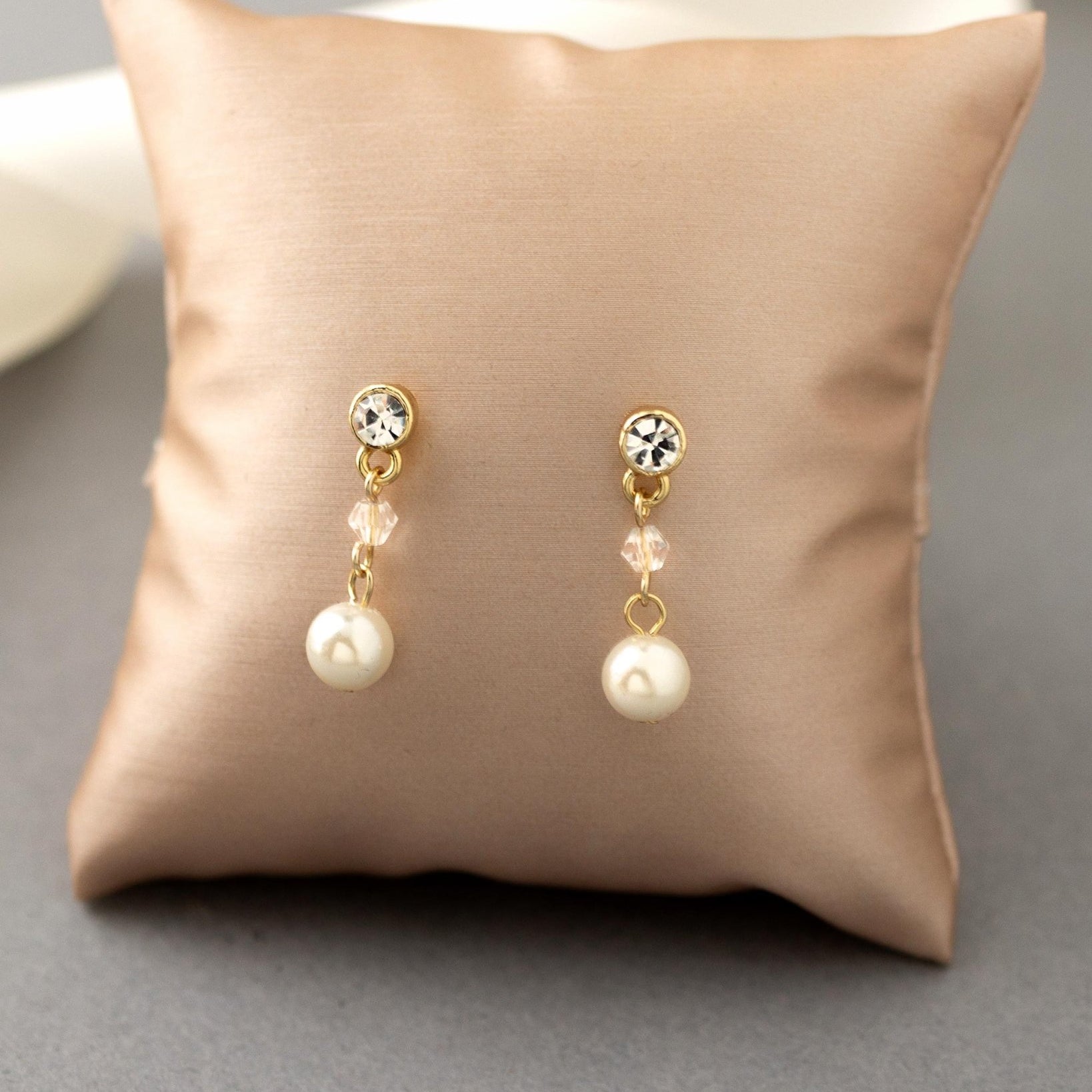 Simple Round Pearl Drop Earrings - Earrings - Cassandra Lynne