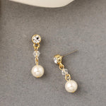 Simple Round Pearl Drop Earrings - Earrings - Cassandra Lynne