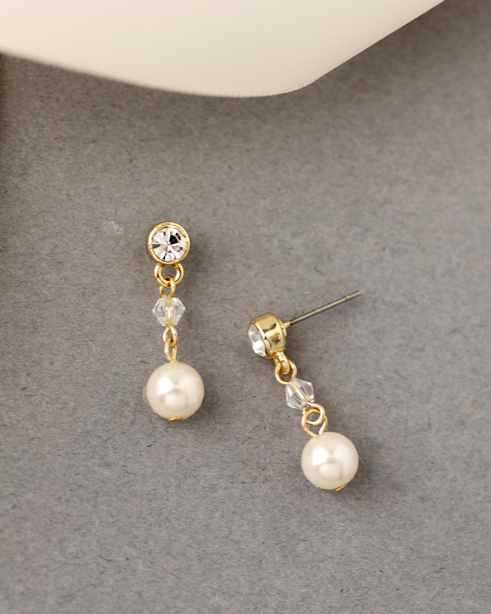 Simple Round Pearl Drop Earrings - Earrings - Cassandra Lynne