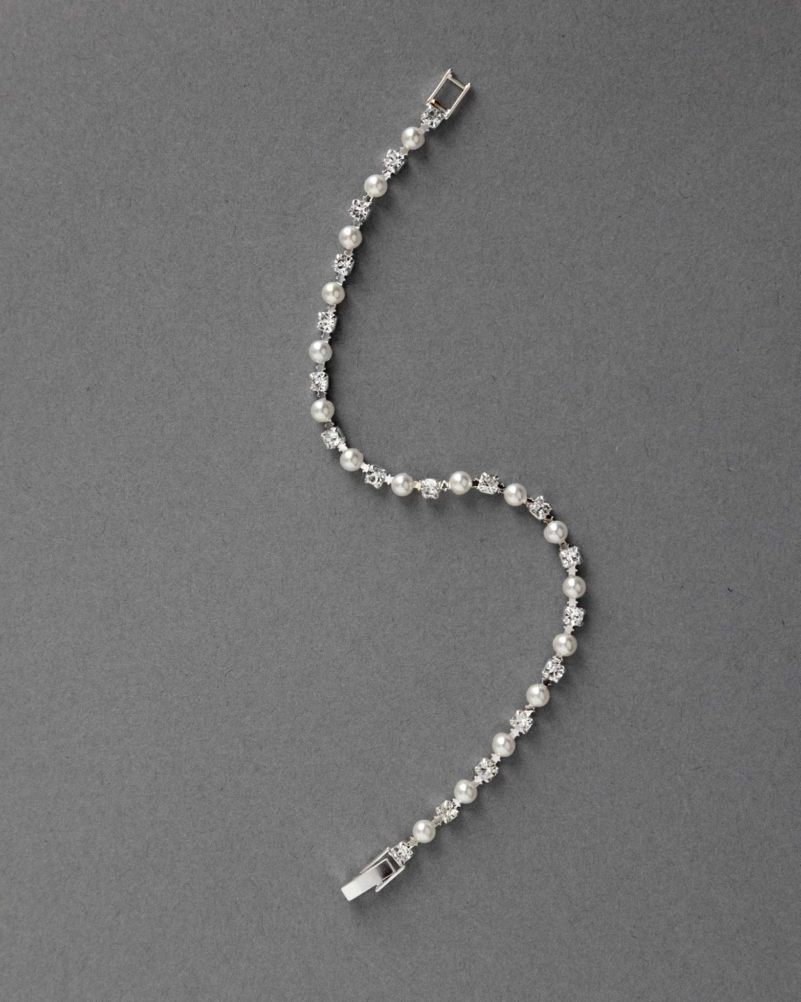 Simple Silver Pearl and Crystal Bracelet - Bracelet - Cassandra Lynne