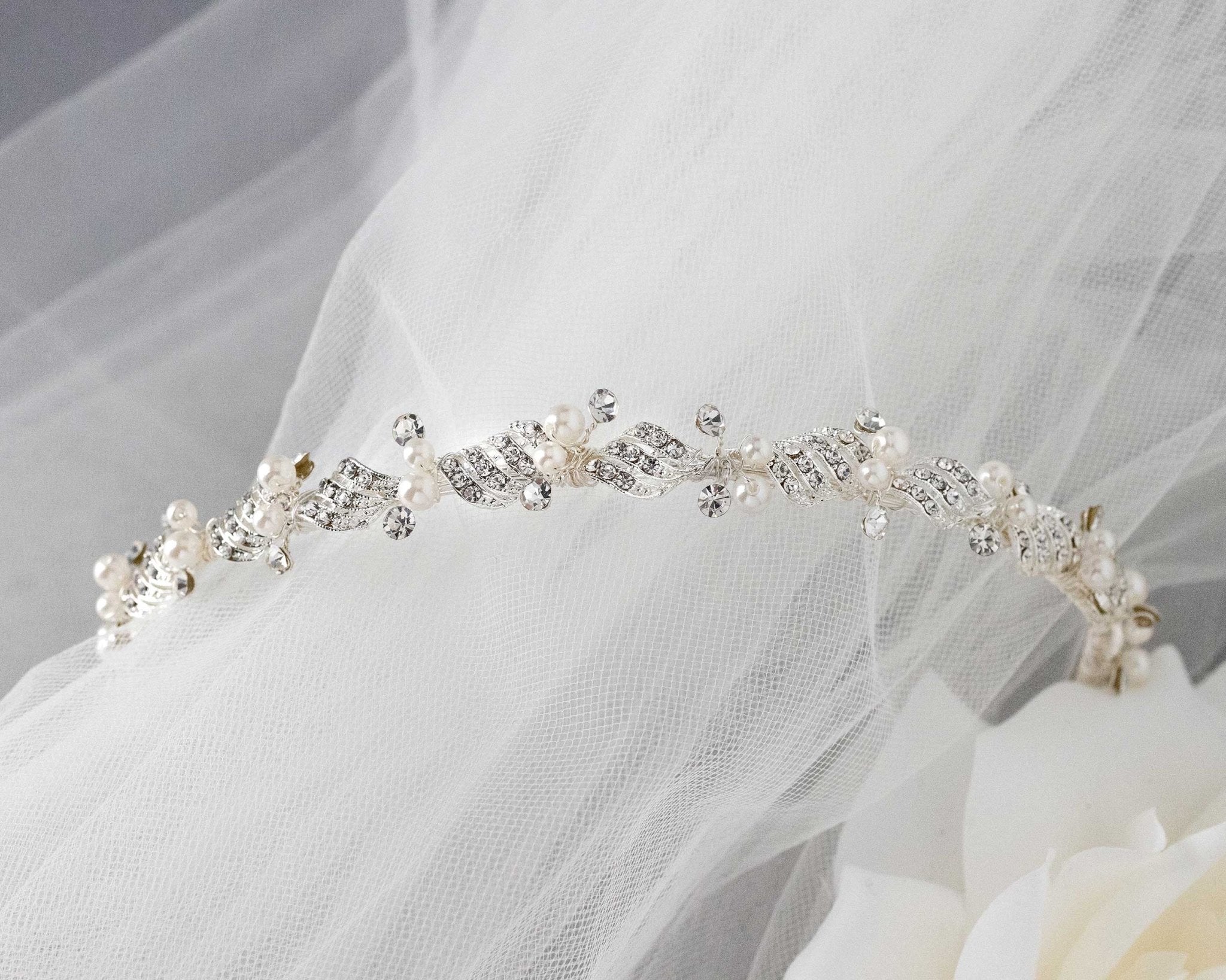 Simple Twisted Pearl Tiara - Tiara - Cassandra Lynne