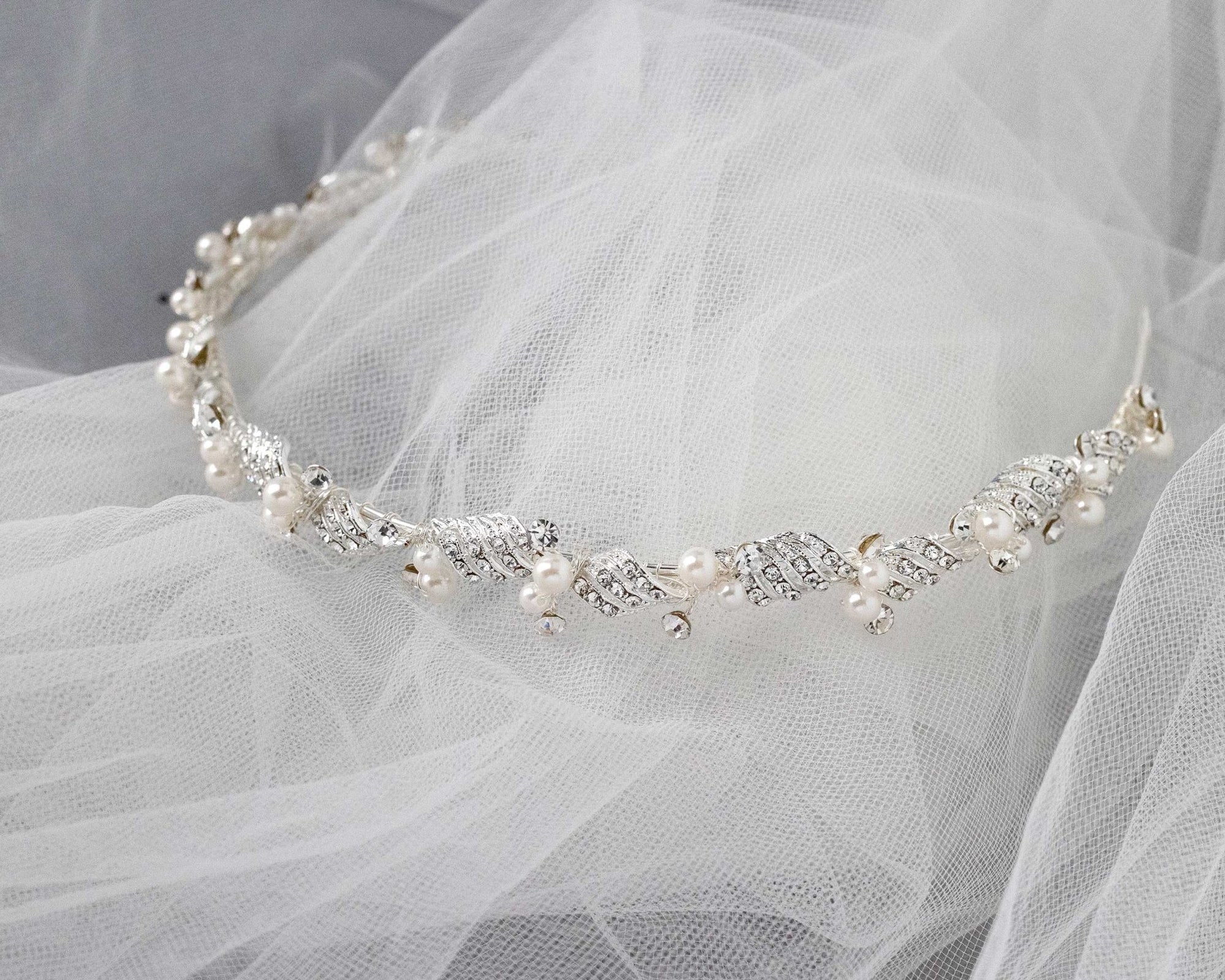 Simple Twisted Pearl Tiara - Tiara - Cassandra Lynne