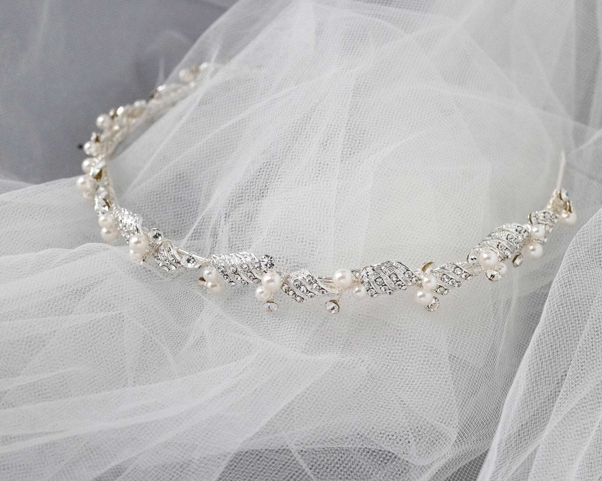 Simple Twisted Pearl Tiara - Tiara - Cassandra Lynne