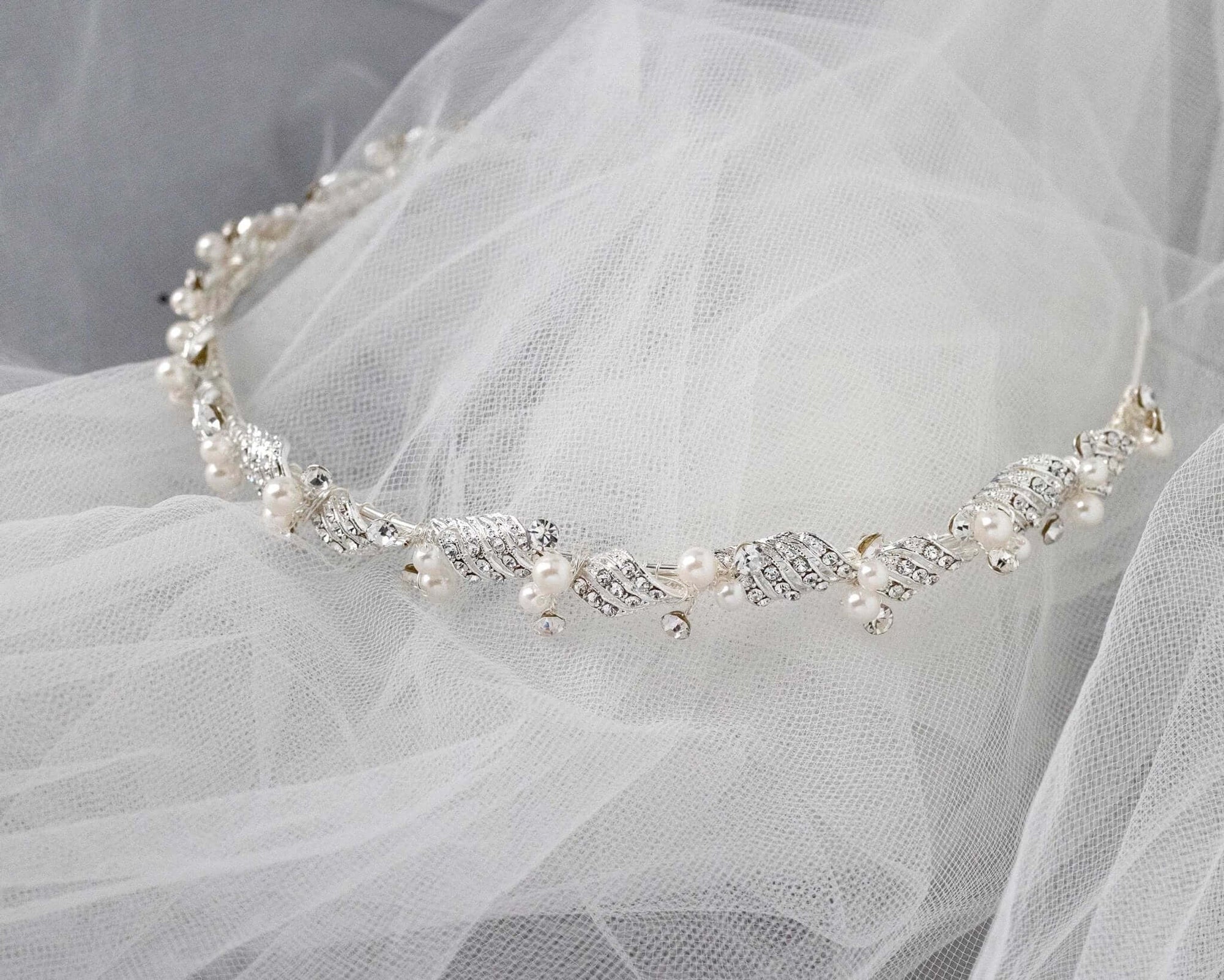 Simple Twisted Pearl Tiara - Tiara - Cassandra Lynne