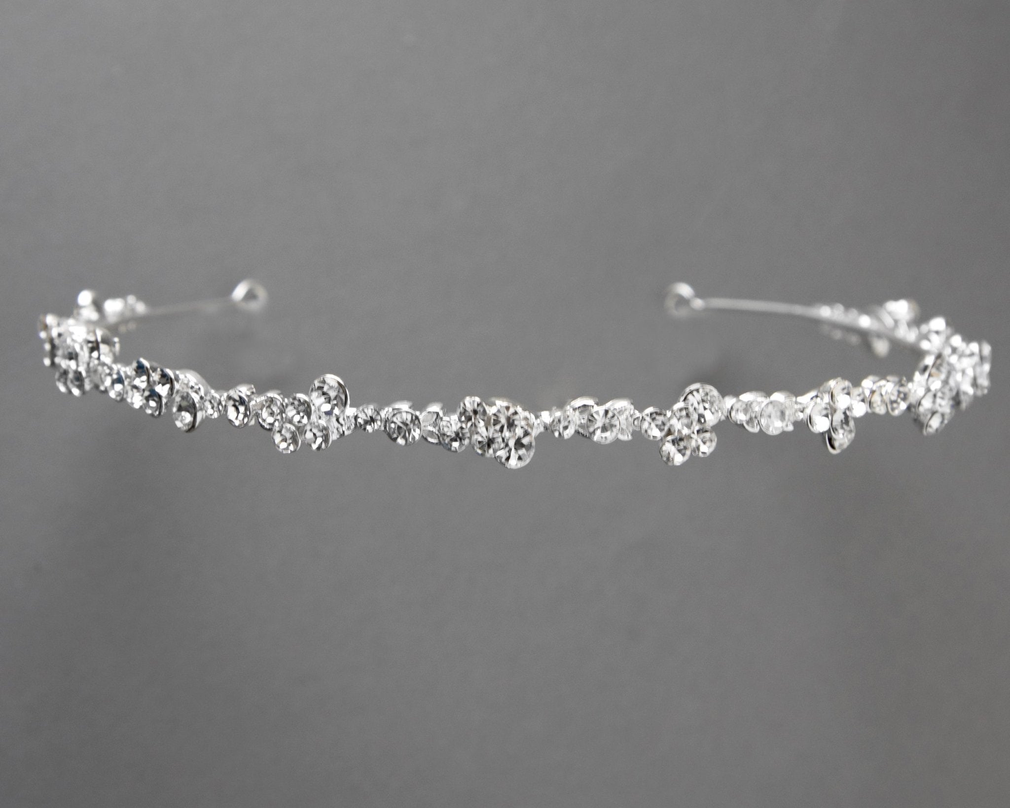 Simple Wedding Tiara of Crystal Clusters - Tiara - Cassandra Lynne