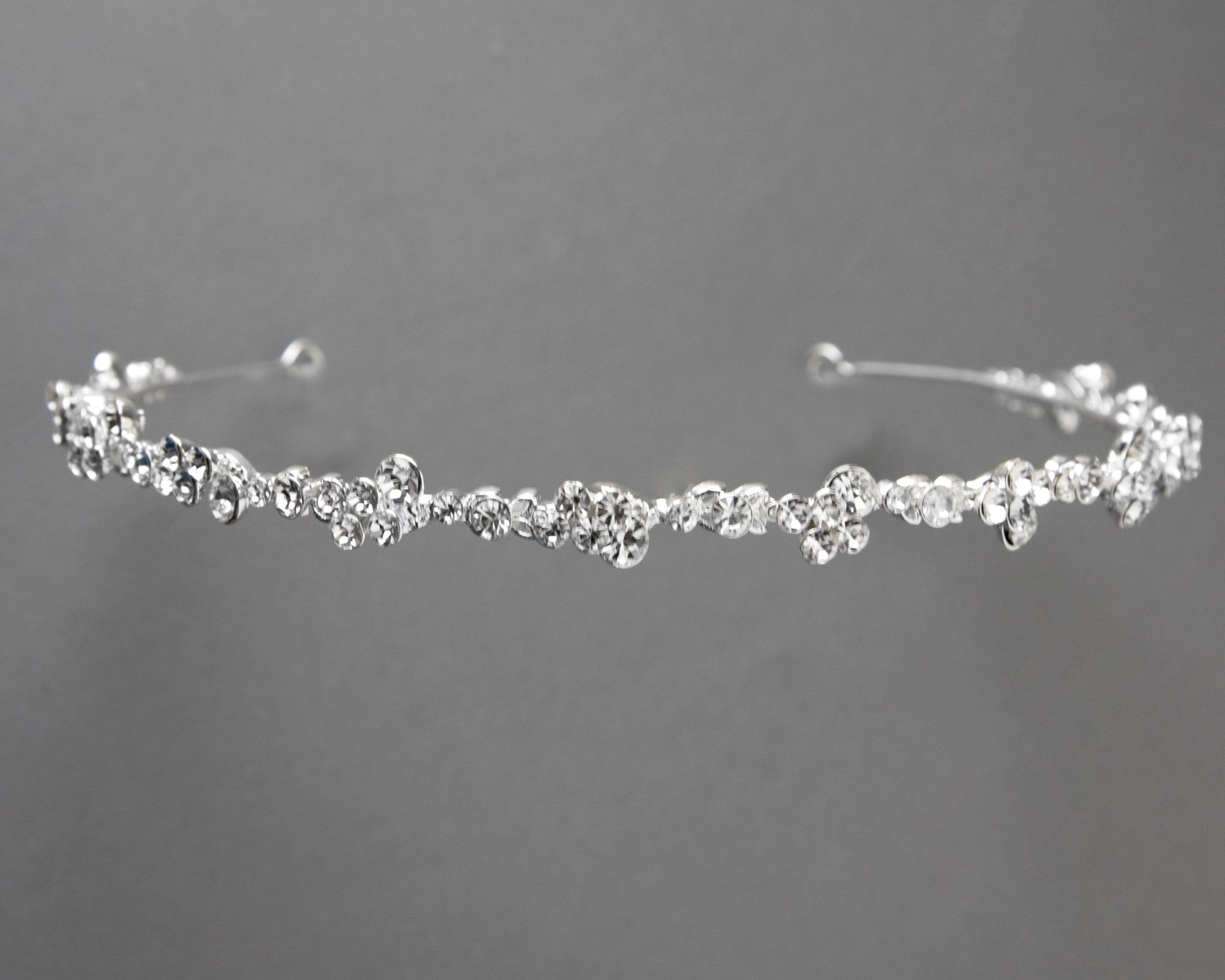 Simple Wedding Tiara of Crystal Clusters - Tiara - Cassandra Lynne
