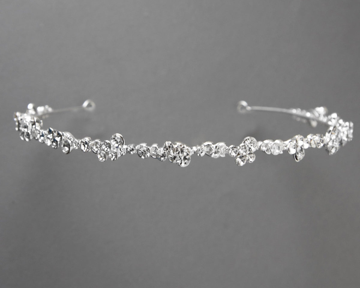 Simple Wedding Tiara of Crystal Clusters - Tiara - Cassandra Lynne