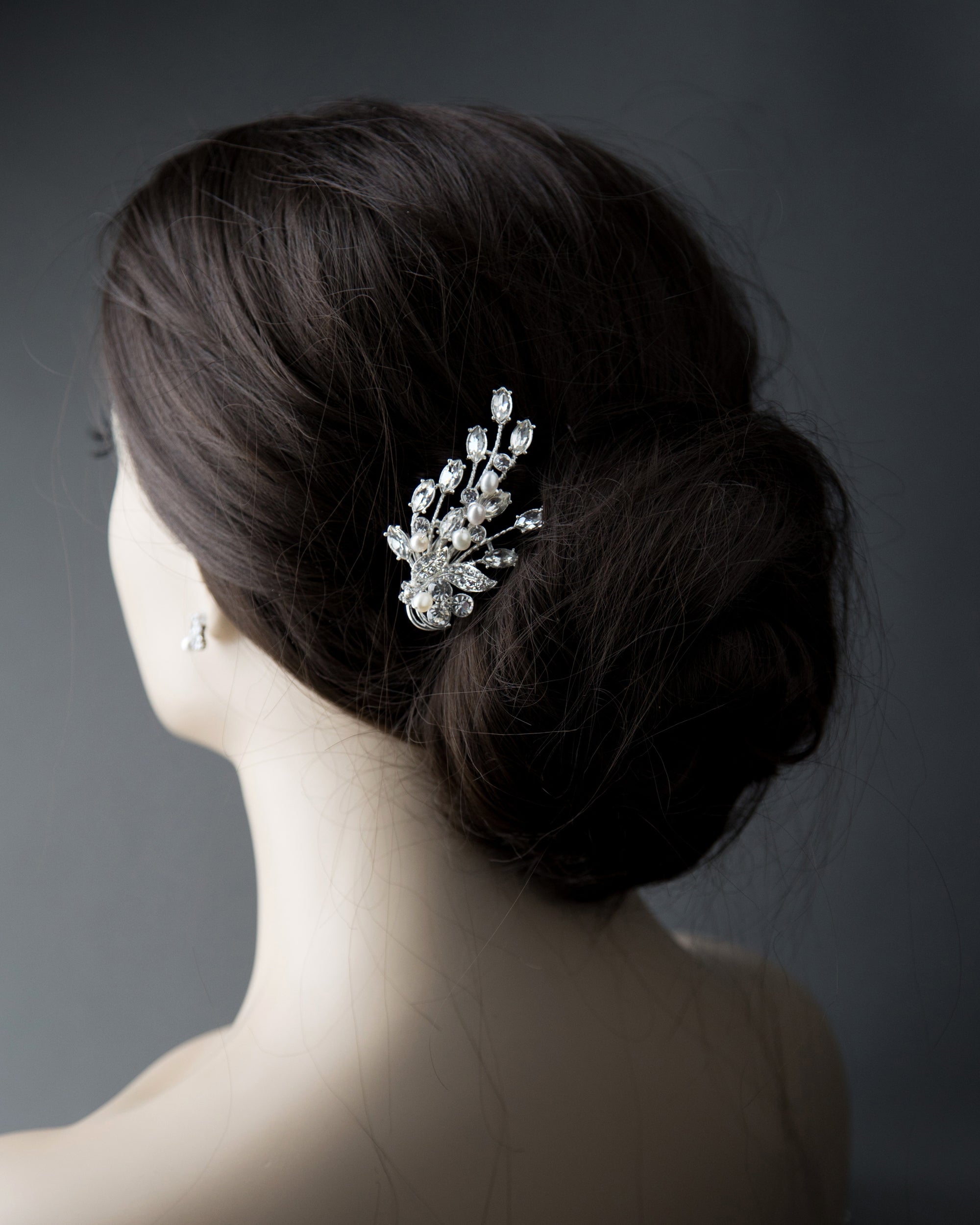 Bridal Hair Clip of Leaves and Buds - Cassandra Lynne