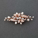 Small Crystal and Pearl Floral Hair Clip - Hair Clips - Cassandra Lynne