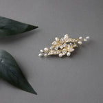 Small Crystal and Pearl Floral Hair Clip - Hair Clips - Cassandra Lynne