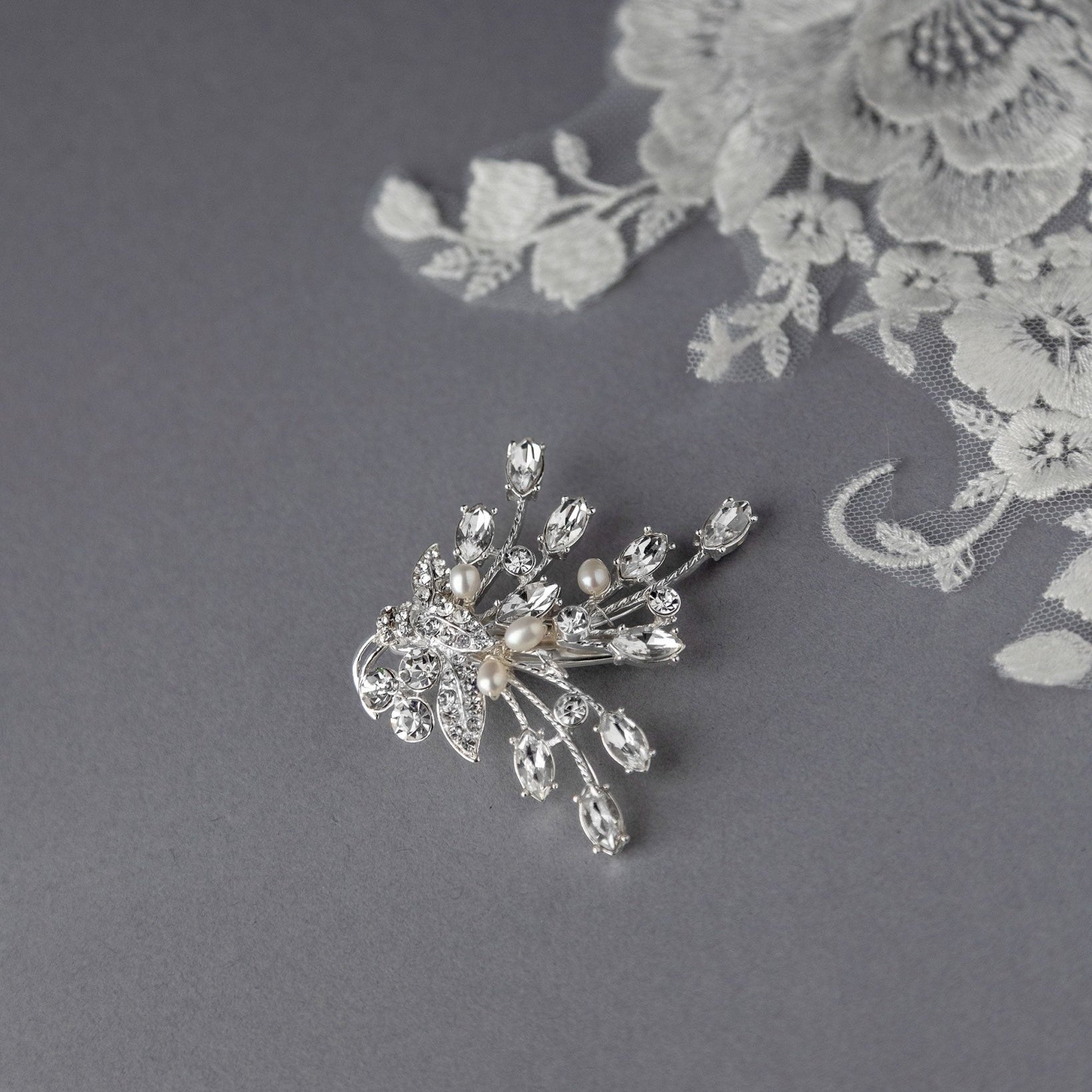 Small Freshwater Pearl Bouquet Hair Clip - Hair Clips - Cassandra Lynne