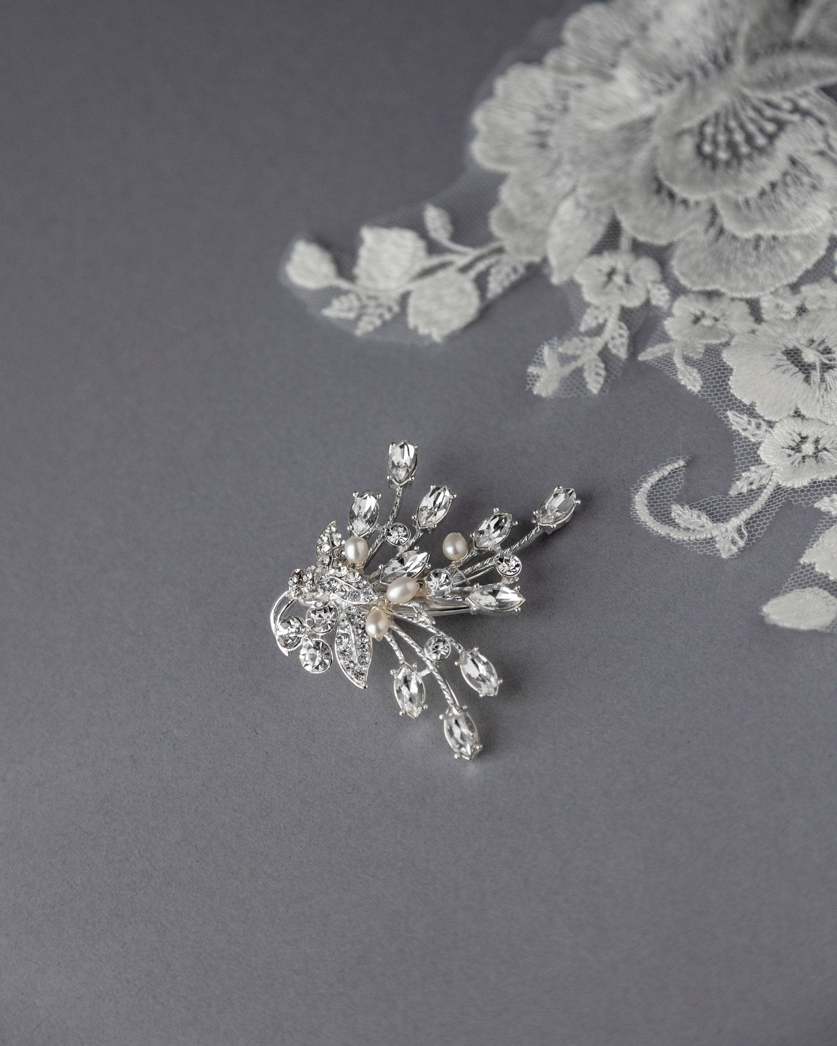 Small Freshwater Pearl Bouquet Hair Clip - Hair Clips - Cassandra Lynne