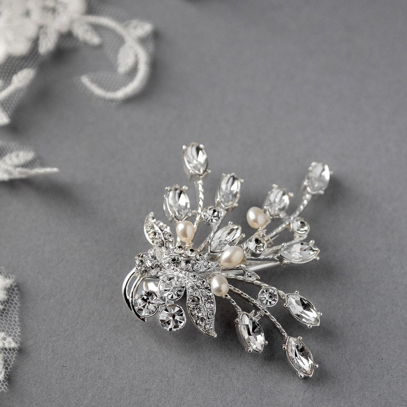 Small Freshwater Pearl Bouquet Hair Clip - Hair Clips - Cassandra Lynne