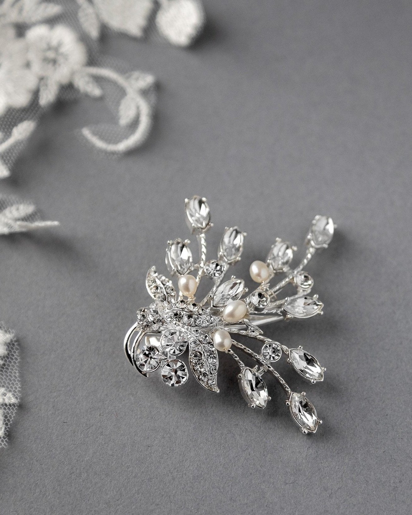 Small Freshwater Pearl Bouquet Hair Clip - Hair Clips - Cassandra Lynne