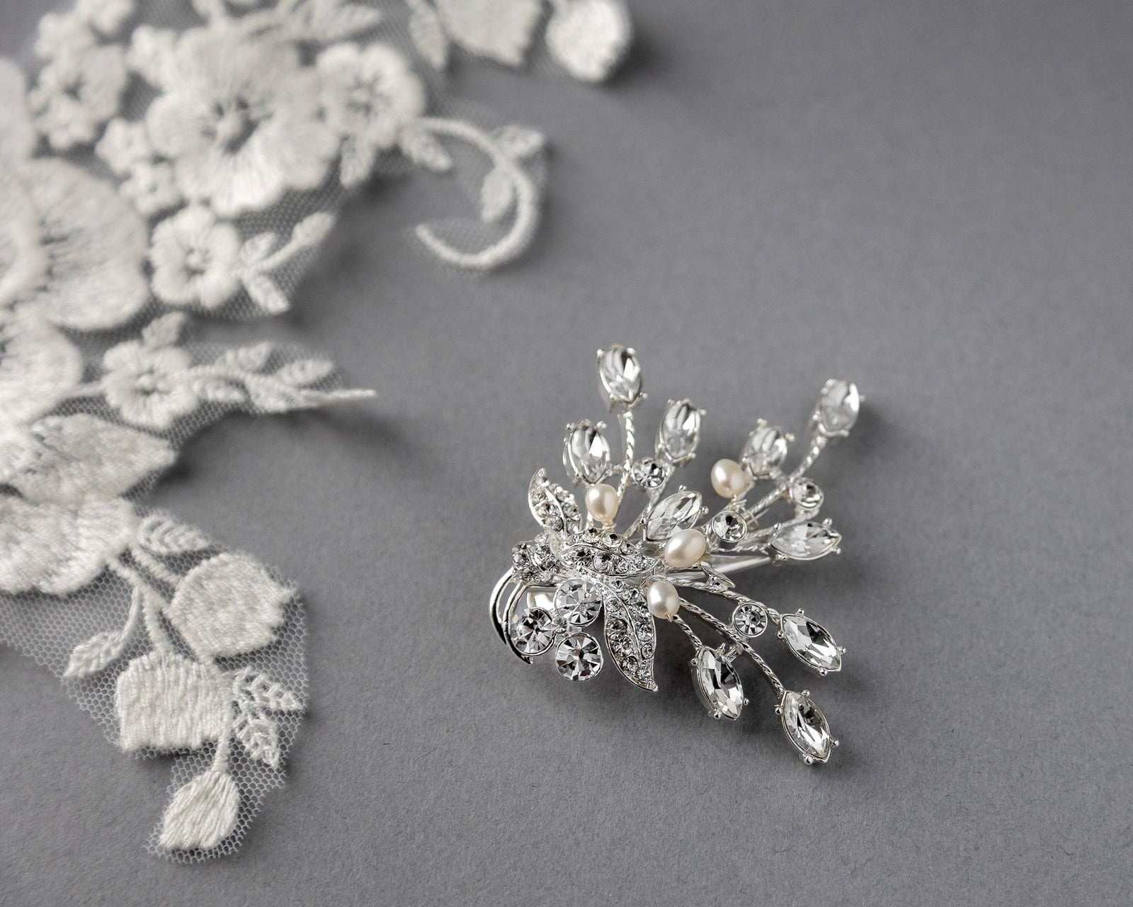 Small Freshwater Pearl Bouquet Hair Clip - Hair Clips - Cassandra Lynne