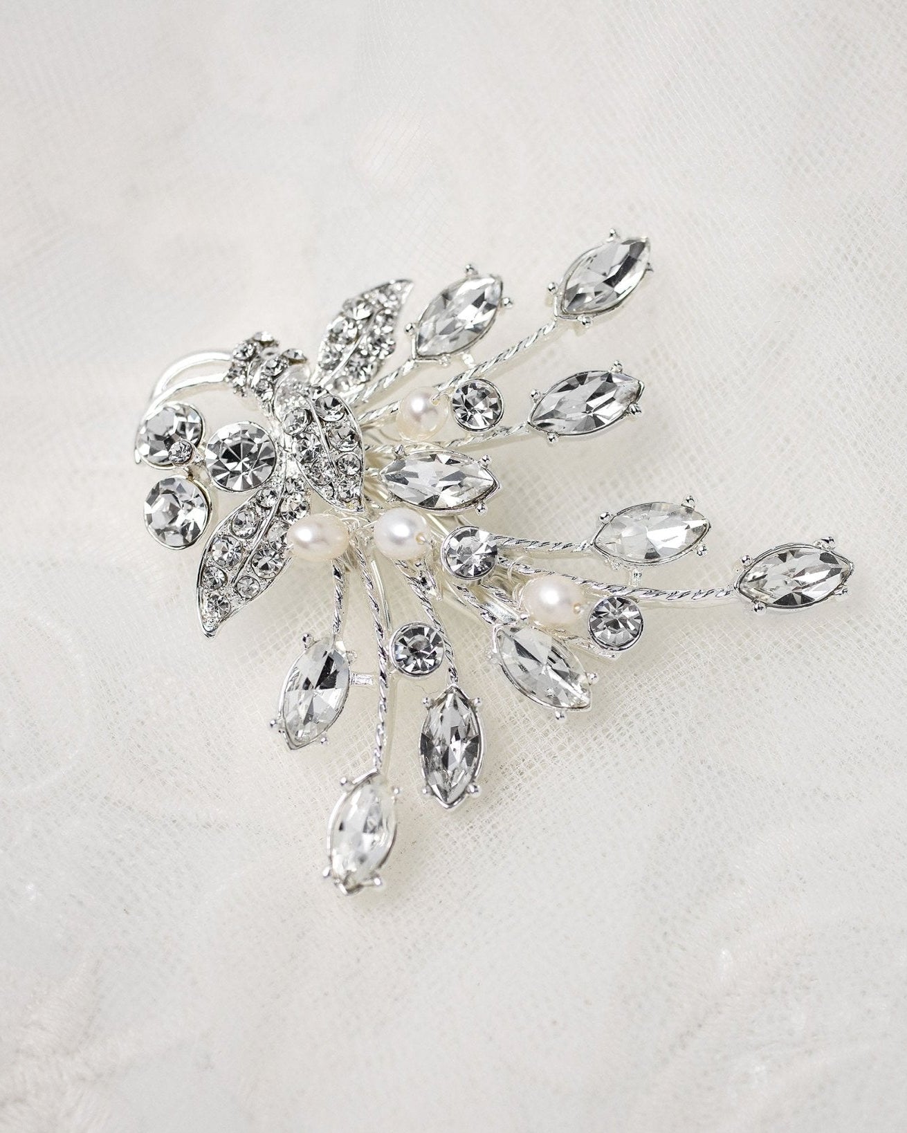 Small Freshwater Pearl Bouquet Hair Clip - Hair Clips - Cassandra Lynne