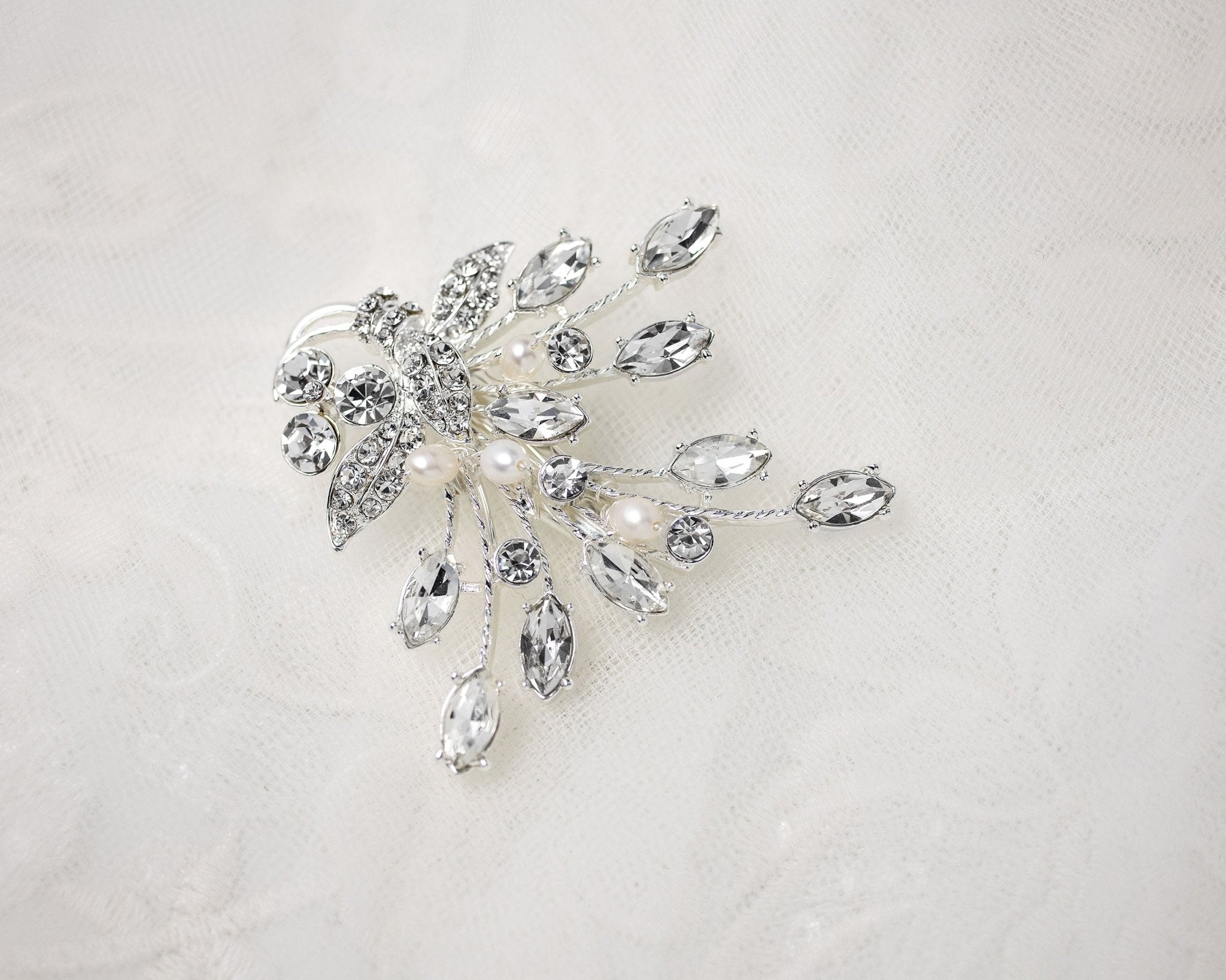 Small Freshwater Pearl Bouquet Hair Clip - Hair Clips - Cassandra Lynne