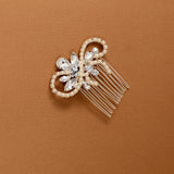 Pearl Swirl Rhinestone Wedding Hair Comb