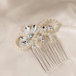 Pearl Swirl Rhinestone Wedding Hair Comb