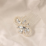 Pearl Swirl Rhinestone Wedding Hair Comb