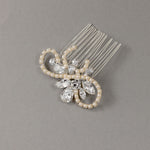 Pearl Swirl Rhinestone Wedding Hair Comb