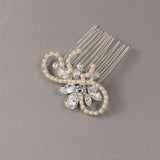 Pearl Swirl Rhinestone Wedding Hair Comb