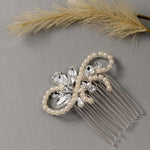 Pearl Swirl Rhinestone Wedding Hair Comb