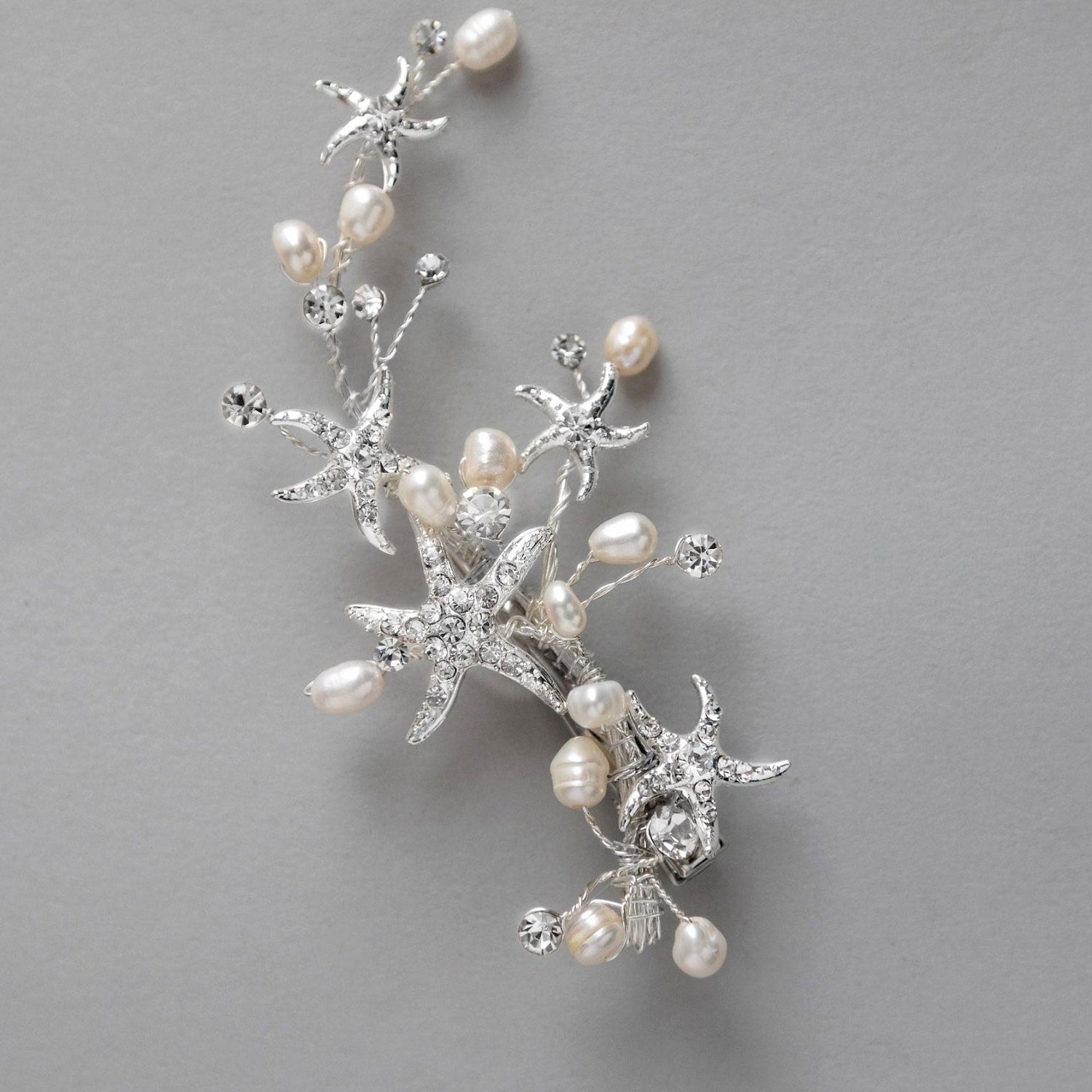 Starfish and Pearl Beach Bride Hair Clip - Hair Clips - Cassandra Lynne