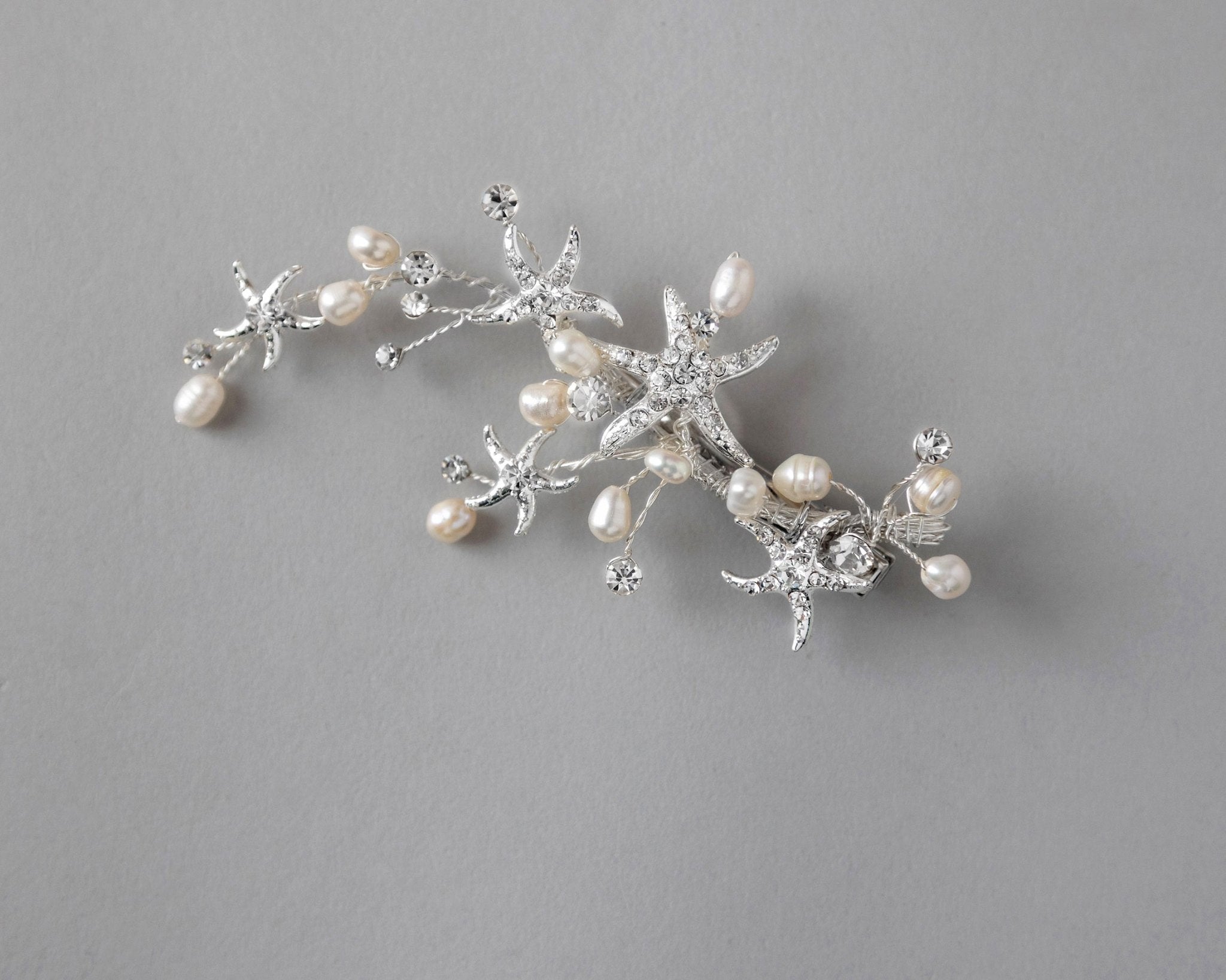 Starfish and Pearl Beach Bride Hair Clip - Hair Clips - Cassandra Lynne