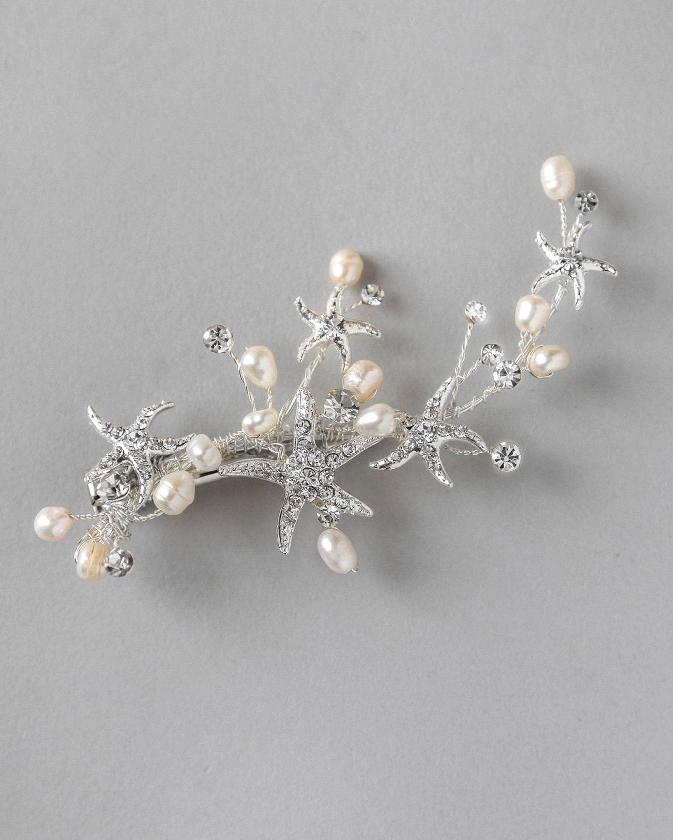 Starfish and Pearl Beach Bride Hair Clip - Hair Clips - Cassandra Lynne