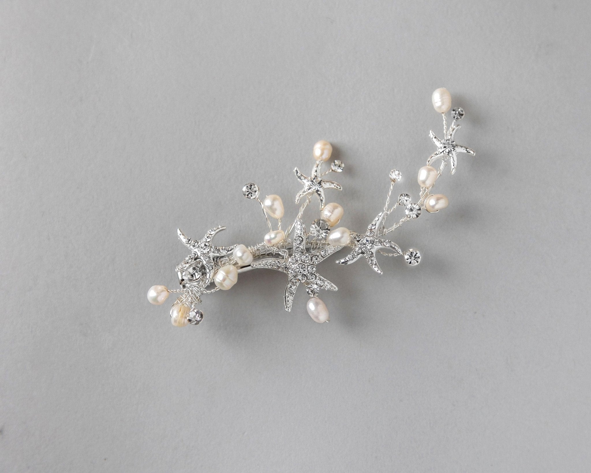 Starfish and Pearl Beach Bride Hair Clip - Hair Clips - Cassandra Lynne