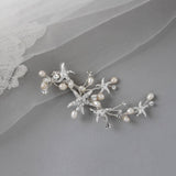 Starfish and Pearl Beach Bride Hair Clip - Hair Clips - Cassandra Lynne