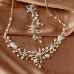 Starfish and Pearl Bridal Necklace Set - Necklace Set - Cassandra Lynne