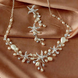 Starfish and Pearl Bridal Necklace Set - Necklace Set - Cassandra Lynne