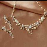 Starfish and Pearl Bridal Necklace Set - Necklace Set - Cassandra Lynne