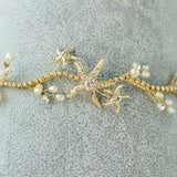 Starfish and Pearl Wedding Headpiece Headband