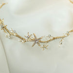 Starfish and Pearl Wedding Headpiece Headband